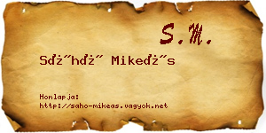 Sáhó Mikeás névjegykártya